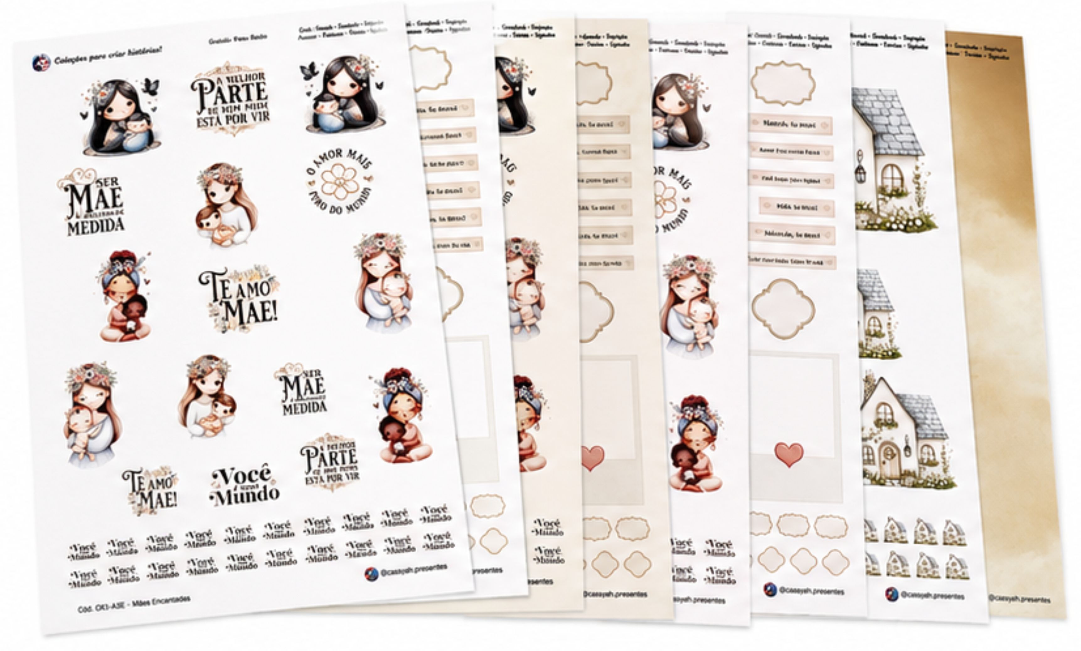 Kit Scrapbook A4 – Mães Encantadas | Colagem, Journal e Planner