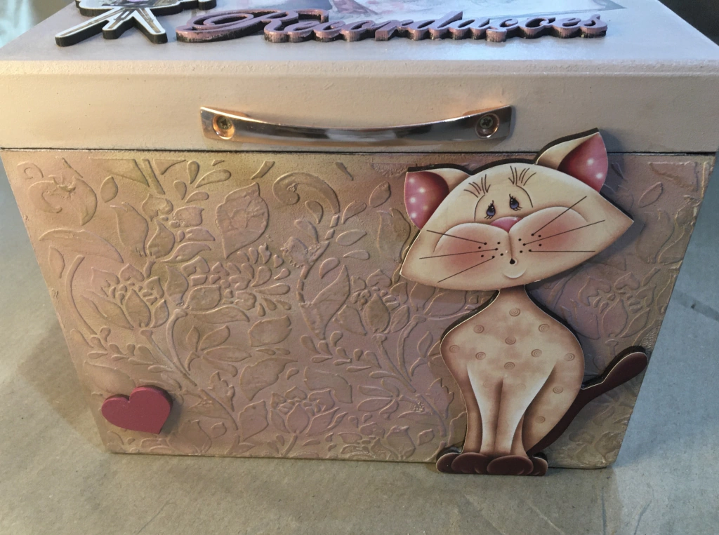 Caixa porta fotos gatinho