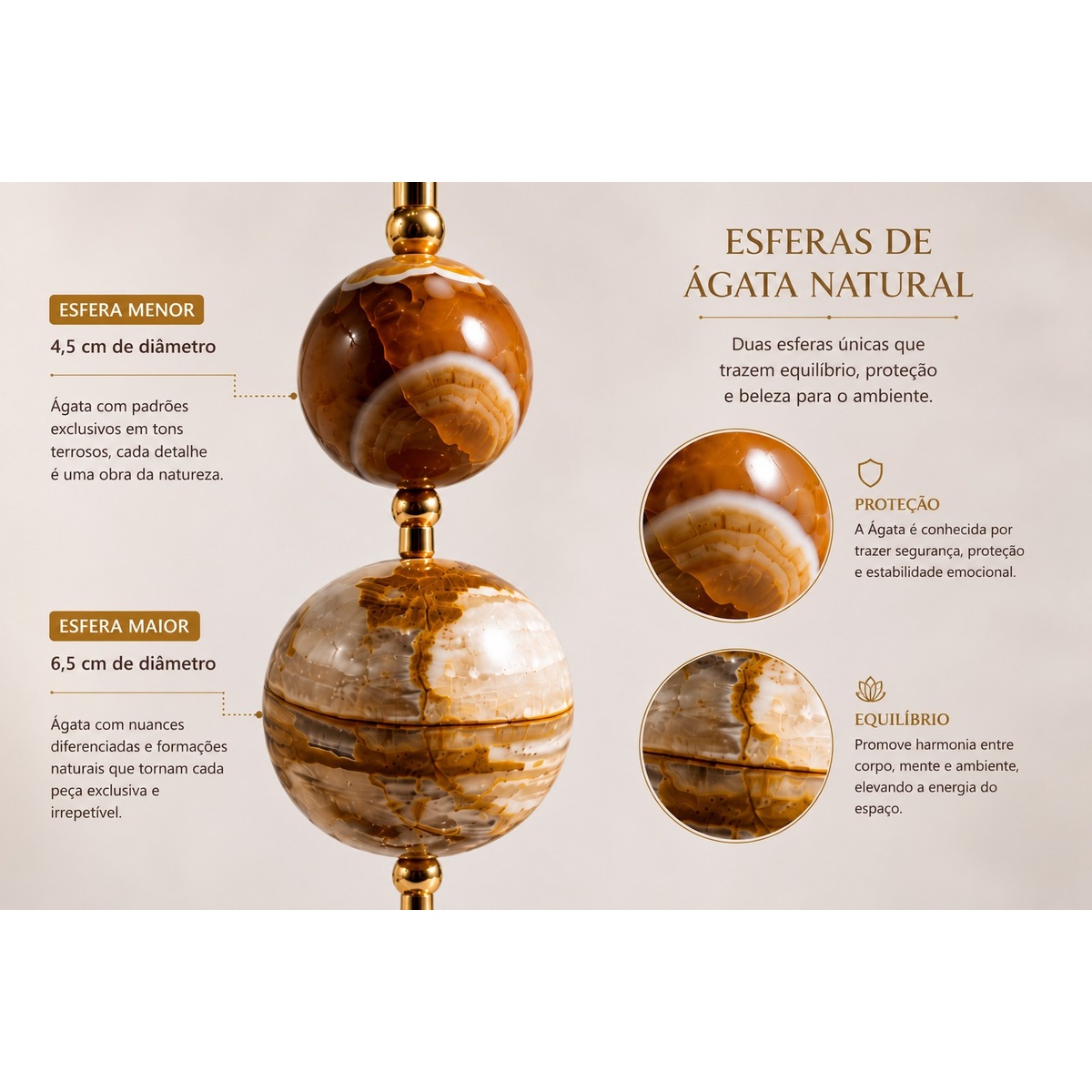 Escultura Decorativa em Ágata Natural com Quartzo Perolizado e Base Acrílica- AN244
